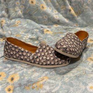 Toms Gray Floral Women's Loafers